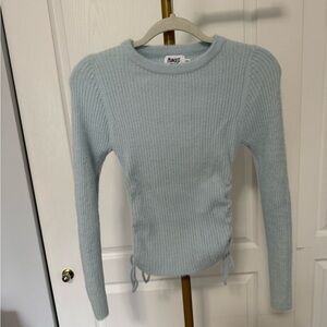 Princess Polly Side Cinch Blue Sweater Top